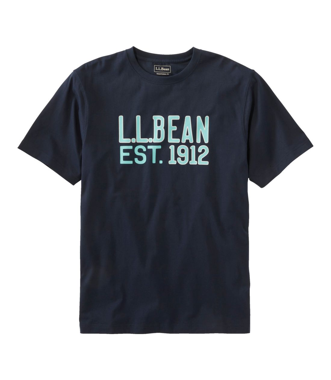 ケアフリー・アンシュリンカブル・ティ、半袖　エル・エル・ビーン・ロゴ