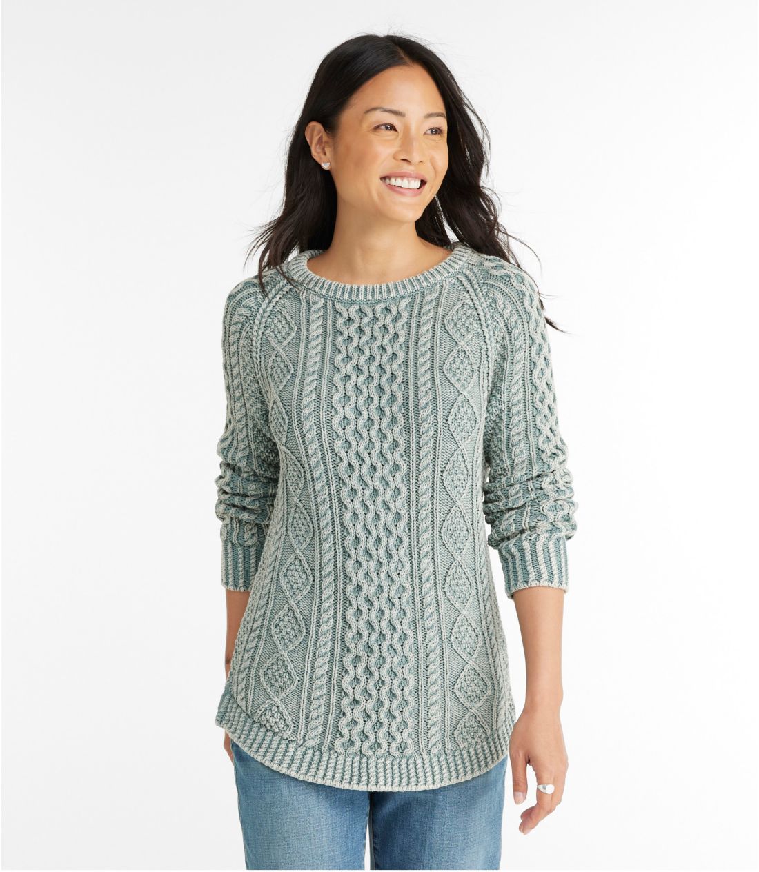 ウィメンズ シグネチャー・コットン・フィッシャーマン・チュニック・セーター、ウォッシュ 通販｜L.L.Bean公式オンラインストア