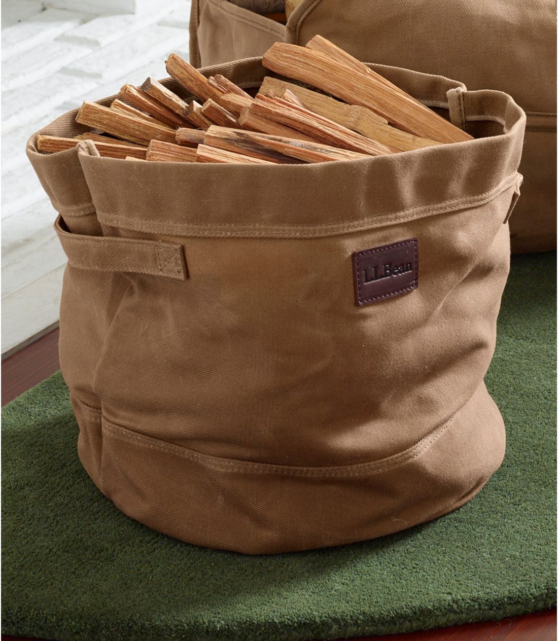 LL Bean レザータグ ワックスコットン トートバッグ ブラウン 希有 USA製