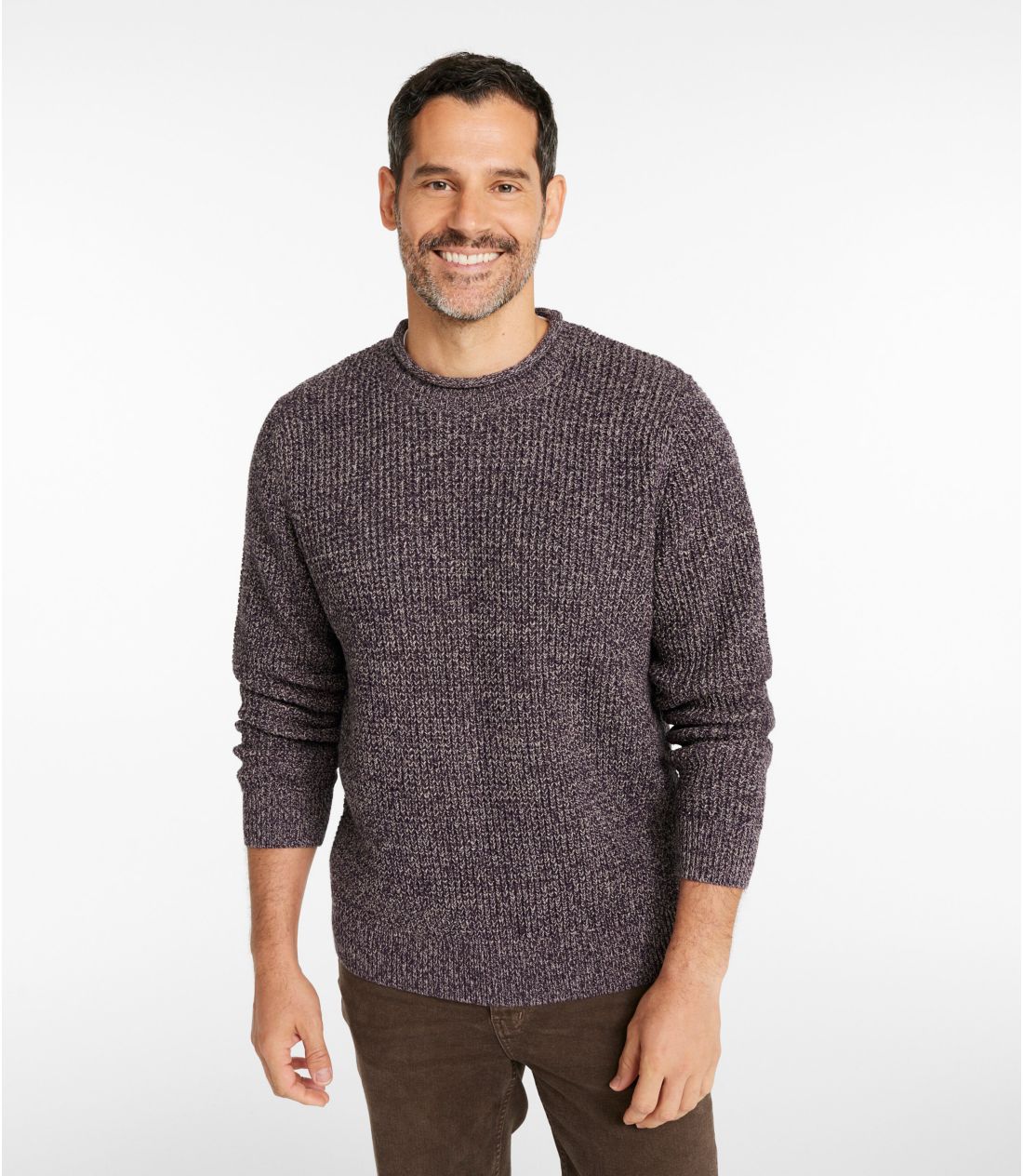 メンズ オーガニック・コットン・セーター、ロールネック クルー 通販