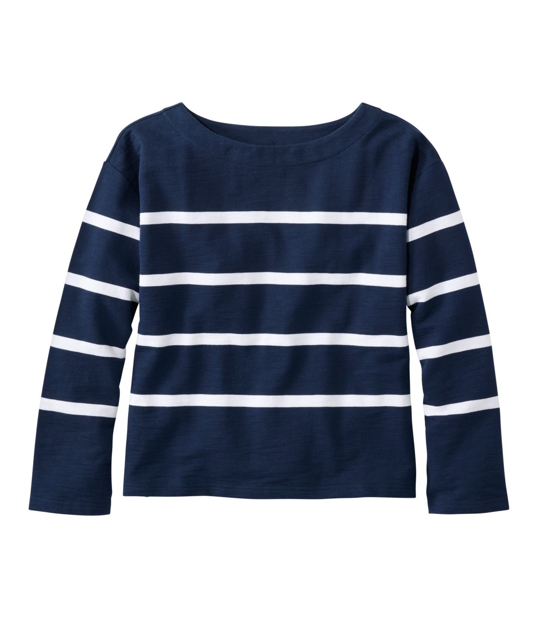 ピークス・アイランド・スウェットシャツ、リラックス・ボートネック　長袖　ストライプ