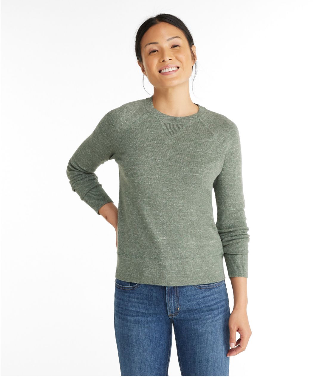 (取寄) エルエルビーン レディース オーガニック コットン スラブ クルー ネック スウェットシャツ セーター L.L.Bean (取寄) エルエルビーン レディース オーガニック