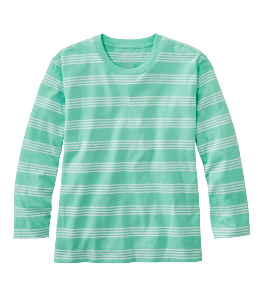 サタデーTシャツ、クルーネック　7分丈袖　ストライプ