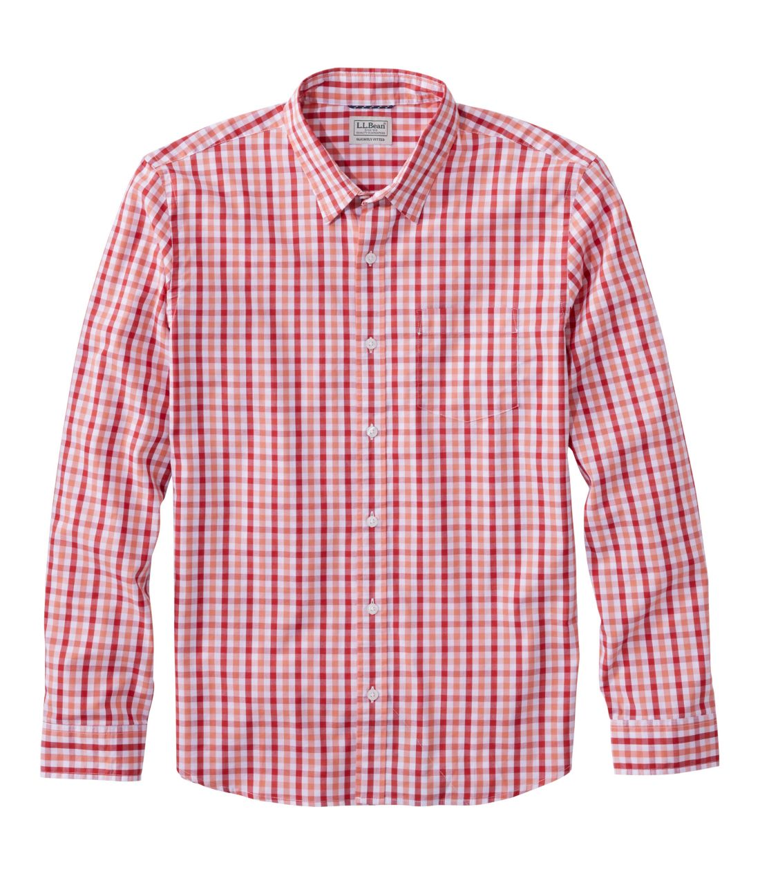 コンフォート・ストレッチ・パフォーマンス・シャツ、スライトリー・フィット　長袖　プラッド