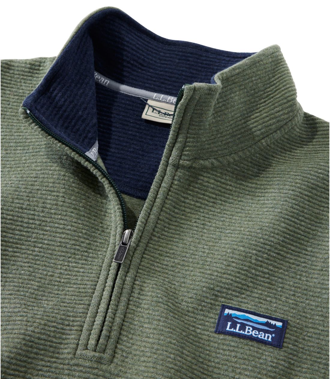 メンズ レイクウォッシュ・ダブルニット・クォータージップ・プル