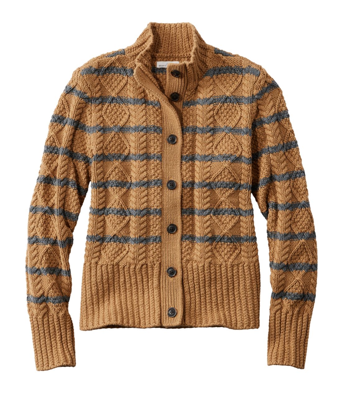 シグネチャー・コットン・フィッシャーマン・セーター、ショート・カーディガン　ストライプ