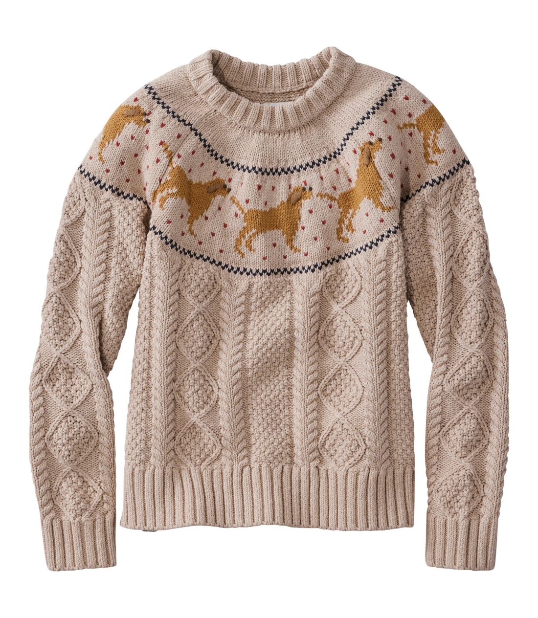 シグネチャー・コットン・フィッシャーマン・セーター、クルーネック　ノベルティ