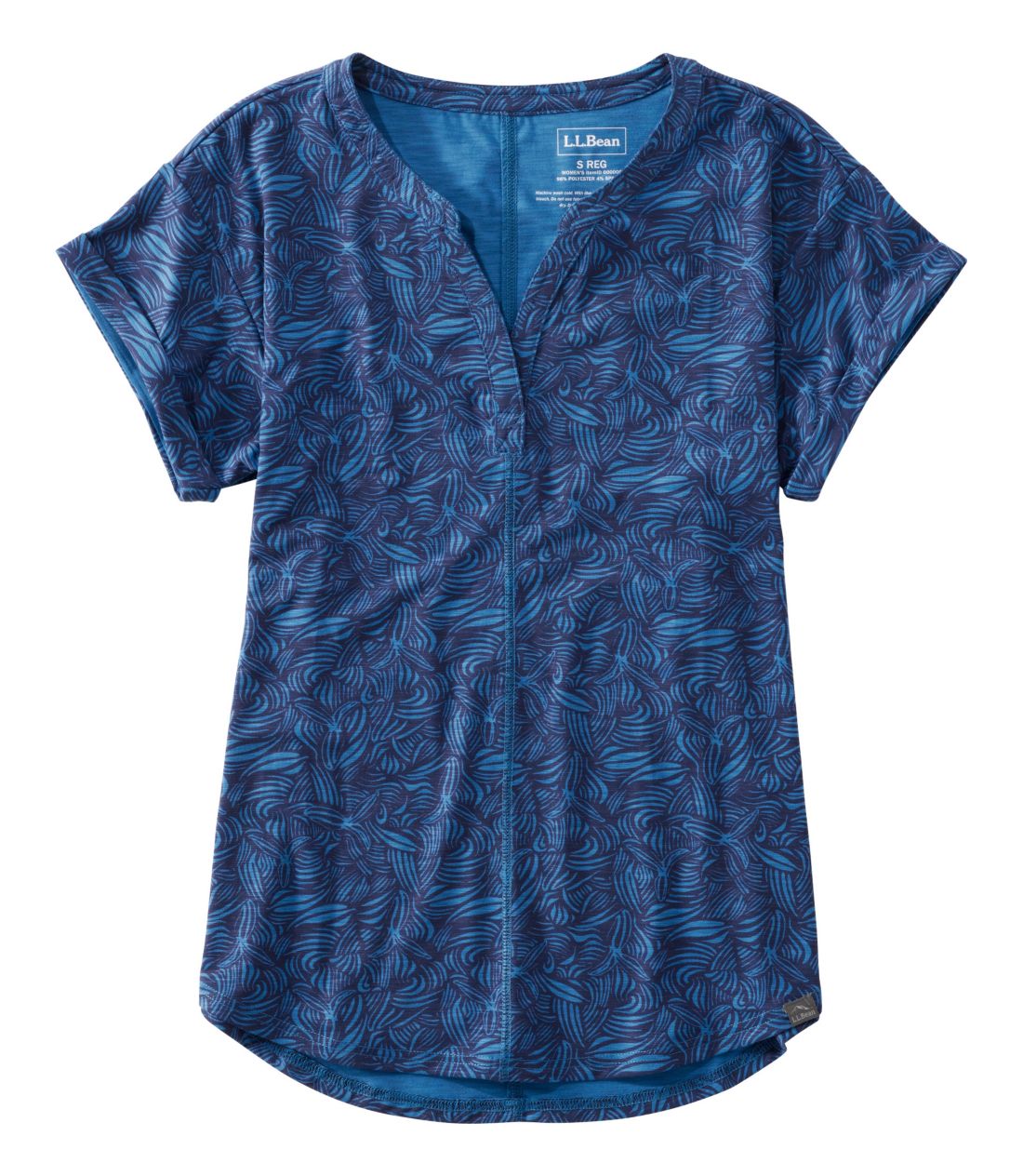 ストリームサイド・ティ、半袖　スプリットネック　プリント