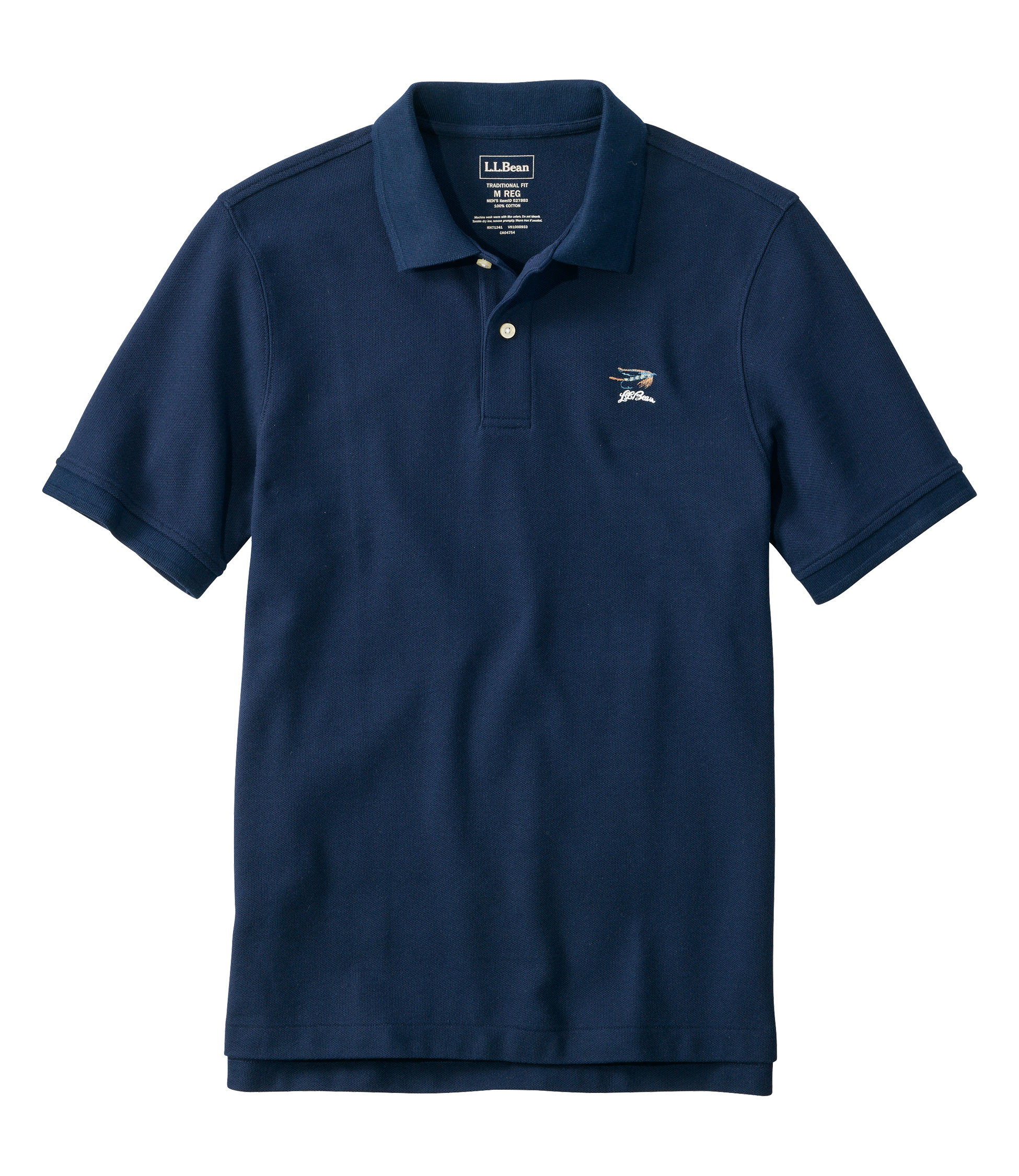 ジャパン・フィット　プレミアム・ダブル・エル・ポロシャツ、半袖　タイド・フライ刺繍