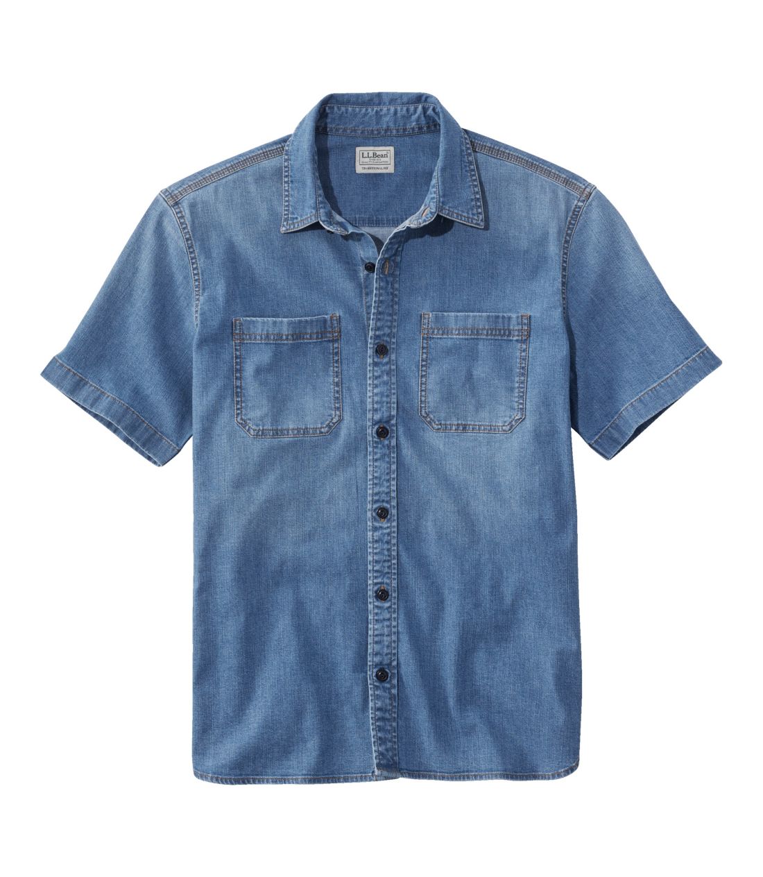 ビーンフレックス・デニム・シャツ、トラディショナル・フィット　半袖