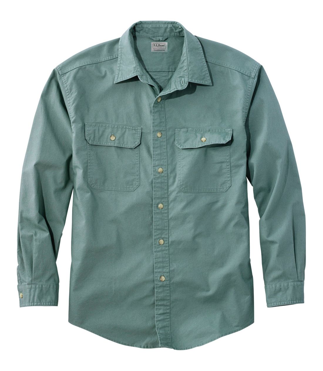 Men's Brushed Jaspé Twill Shirt, Traditional Untucked Fit