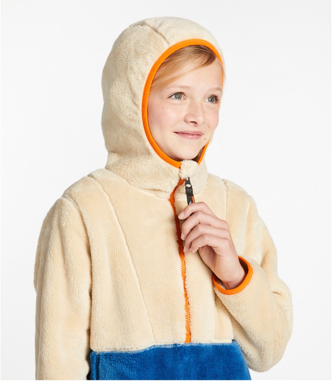 (取寄) エルエルビーン リトル キッズ カラー ブロック フーデット フリース セーター L.L.Bean L.L.Bean Little Kids' Color Block Hooded Fleece Sweater Bright Navy / Cayenne3