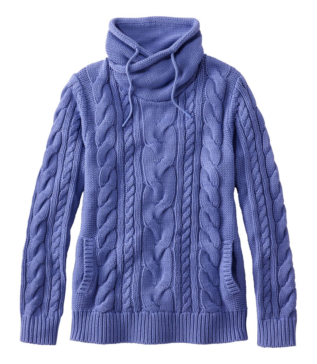 ダブル・エル・ミックスケーブル・セーター、ファネルネック