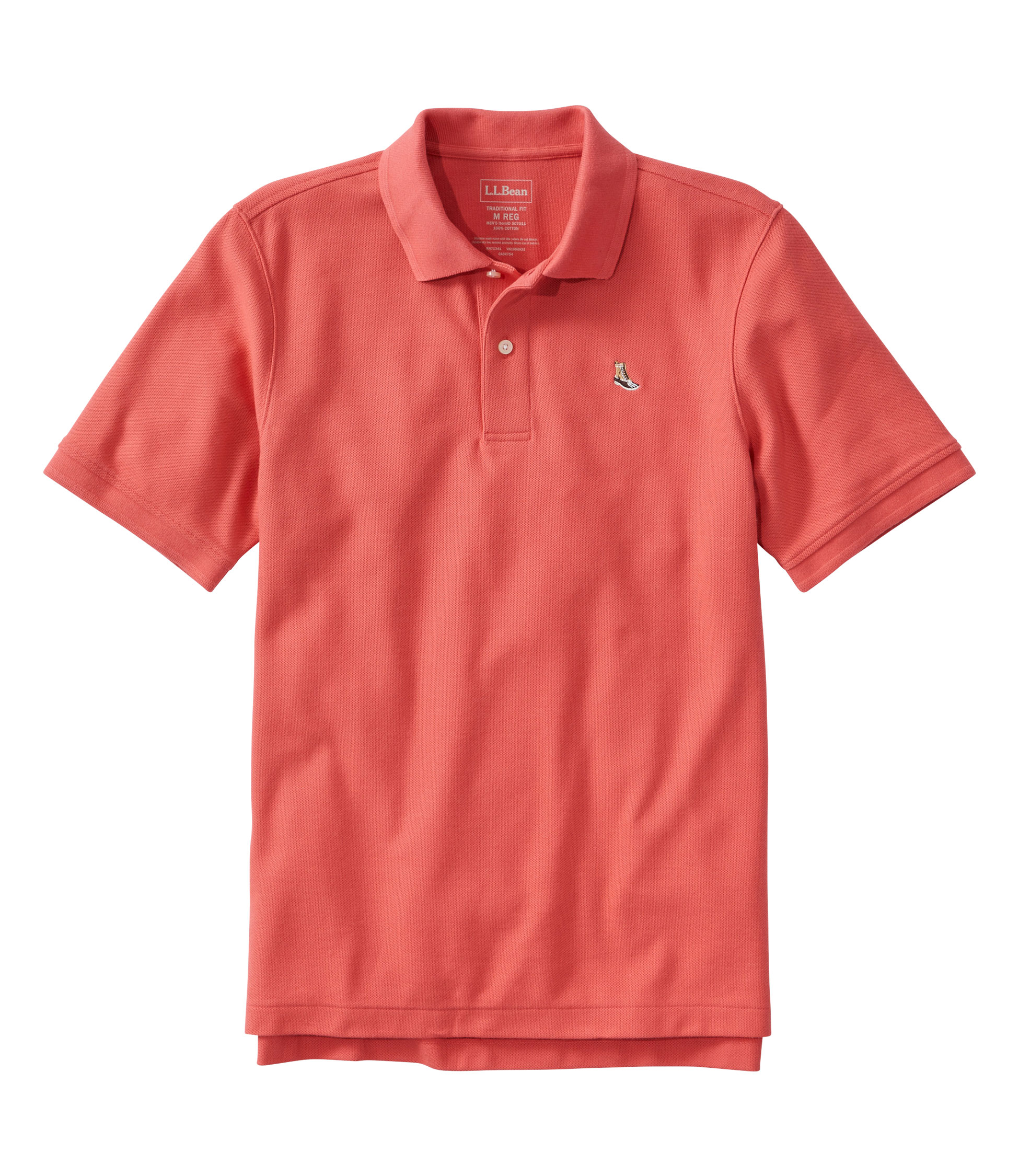 ジャパン・フィット　プレミアム・ダブル・エル・ポロシャツ、半袖　ビーン・ブーツの刺繍入り