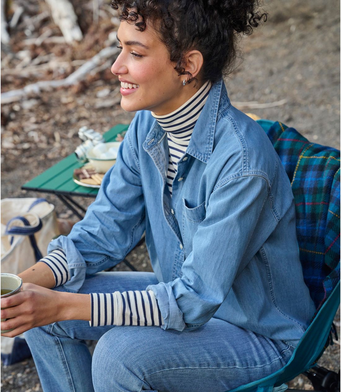 ウィメンズ エル・エル・ビーン・ティ、長袖 タートルネック