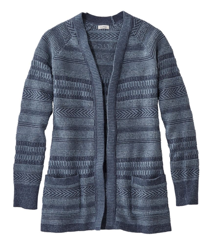 オーガニック・ドニゴール・セーター、オープン・カーディガン　ツートーン