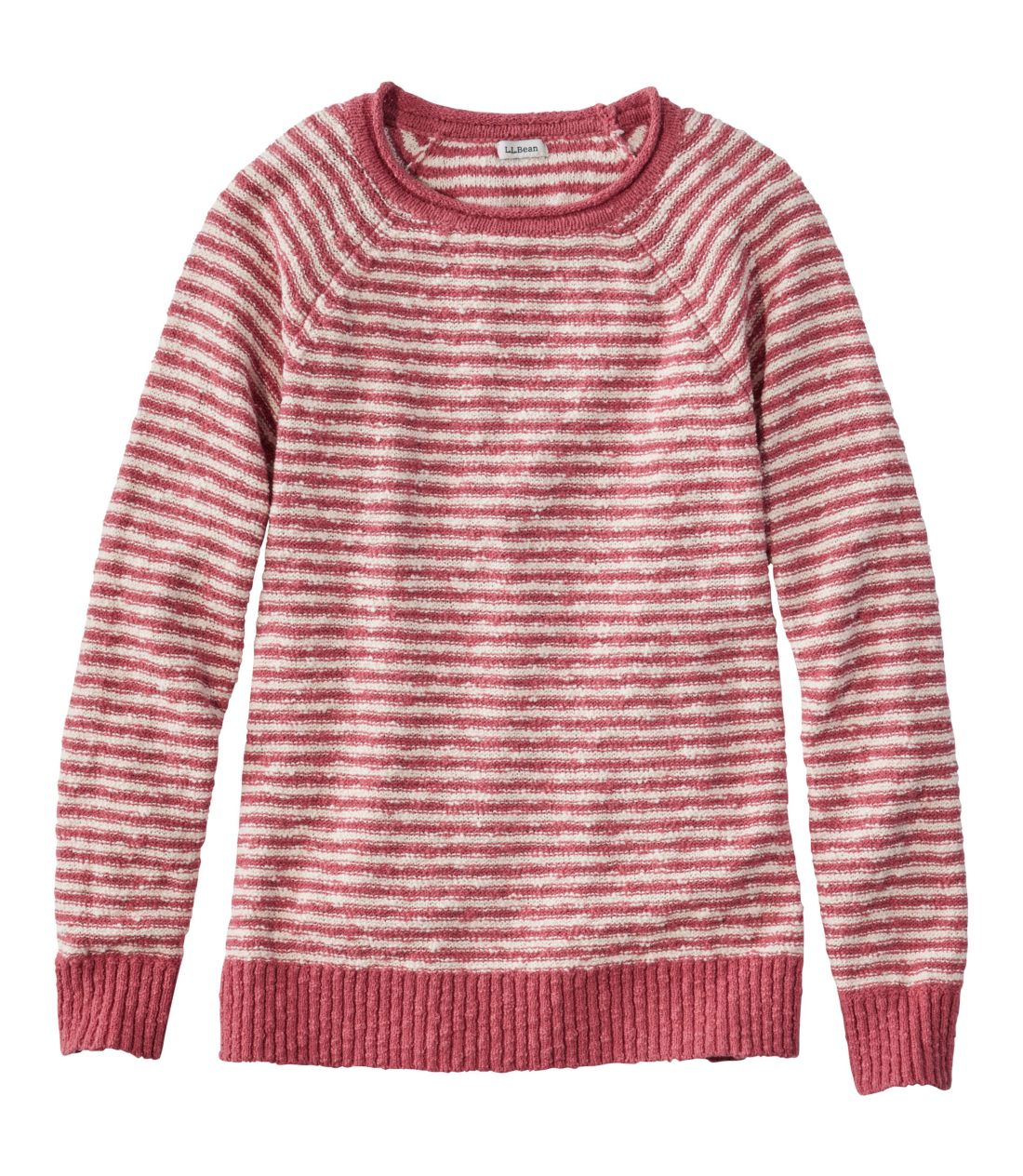 ミッドウェイト・コットン・スラブ・ロールネック・プルオーバー　ストライプ