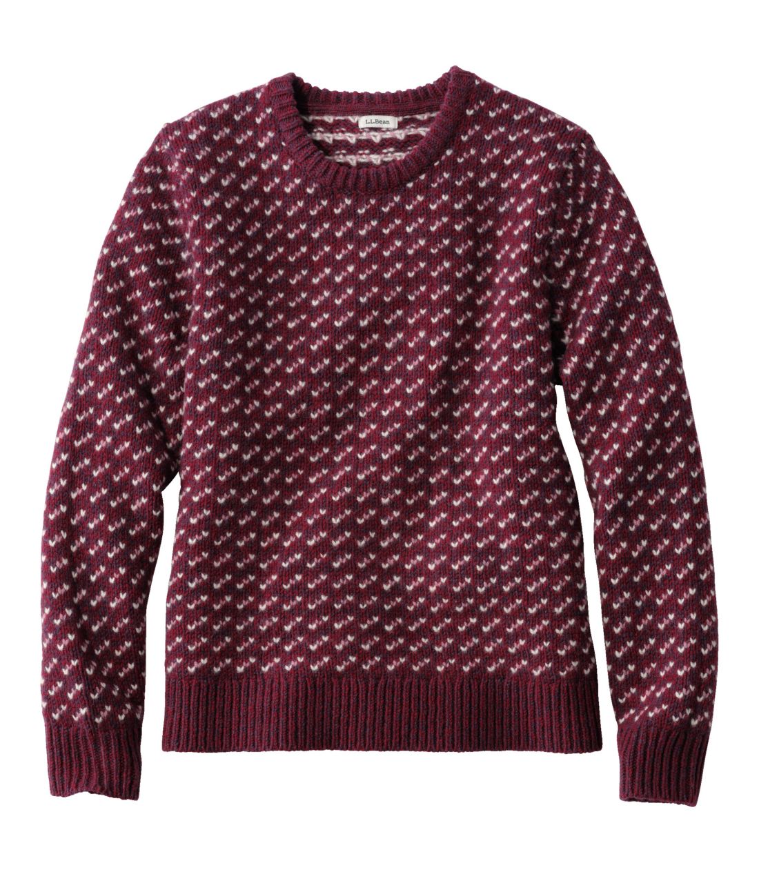 ビーンズ・クラシック・ラグ・ウール・セーター、クルーネック　バーズアイ