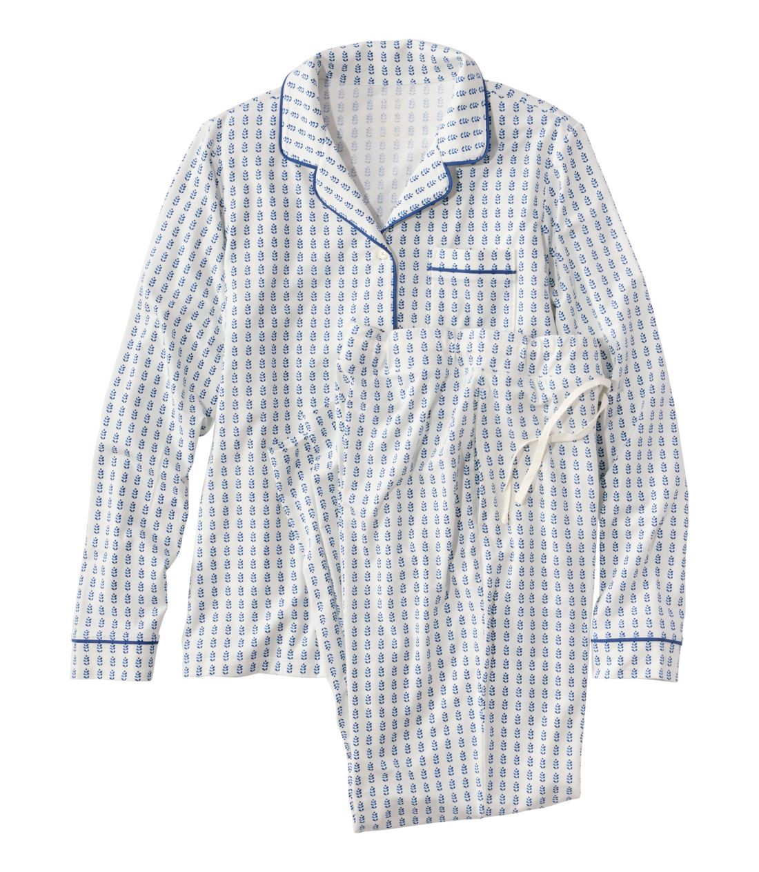 オーガニック・スーパーソフト・シュリンクフリー・パジャマ・セット、ボタンフロント　プリント