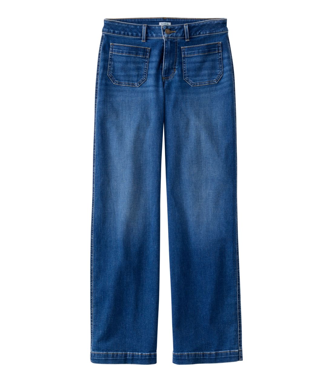 エル・エル・ビーン・ゴーエニウェア・ジーンズ、ミッドライズ　パッチ・ポケット　ワイド・ストレートレッグ