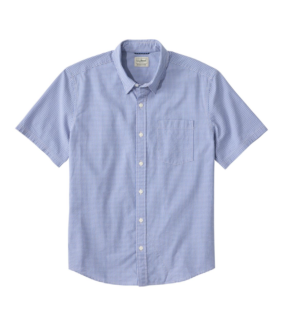 コンフォート・ストレッチ・パフォーマンス・シアサッカー・シャツ、半袖　スライトリー・フィット　プラッド