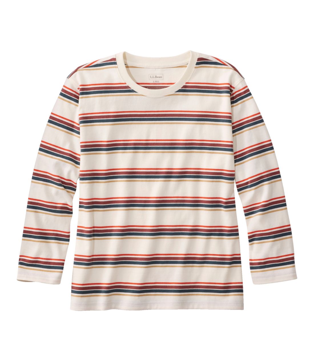 サタデーTシャツ、クルーネック　7分丈袖　ストライプ