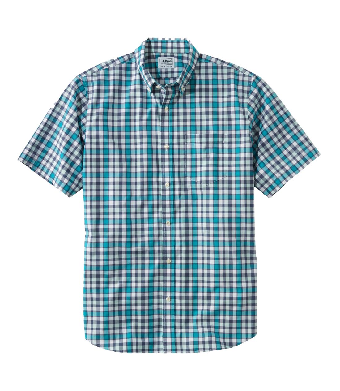 リンクルフリー（形態安定）・ケネバンク・スポーツ・シャツ、トラディショナル・フィット　半袖　チェック
