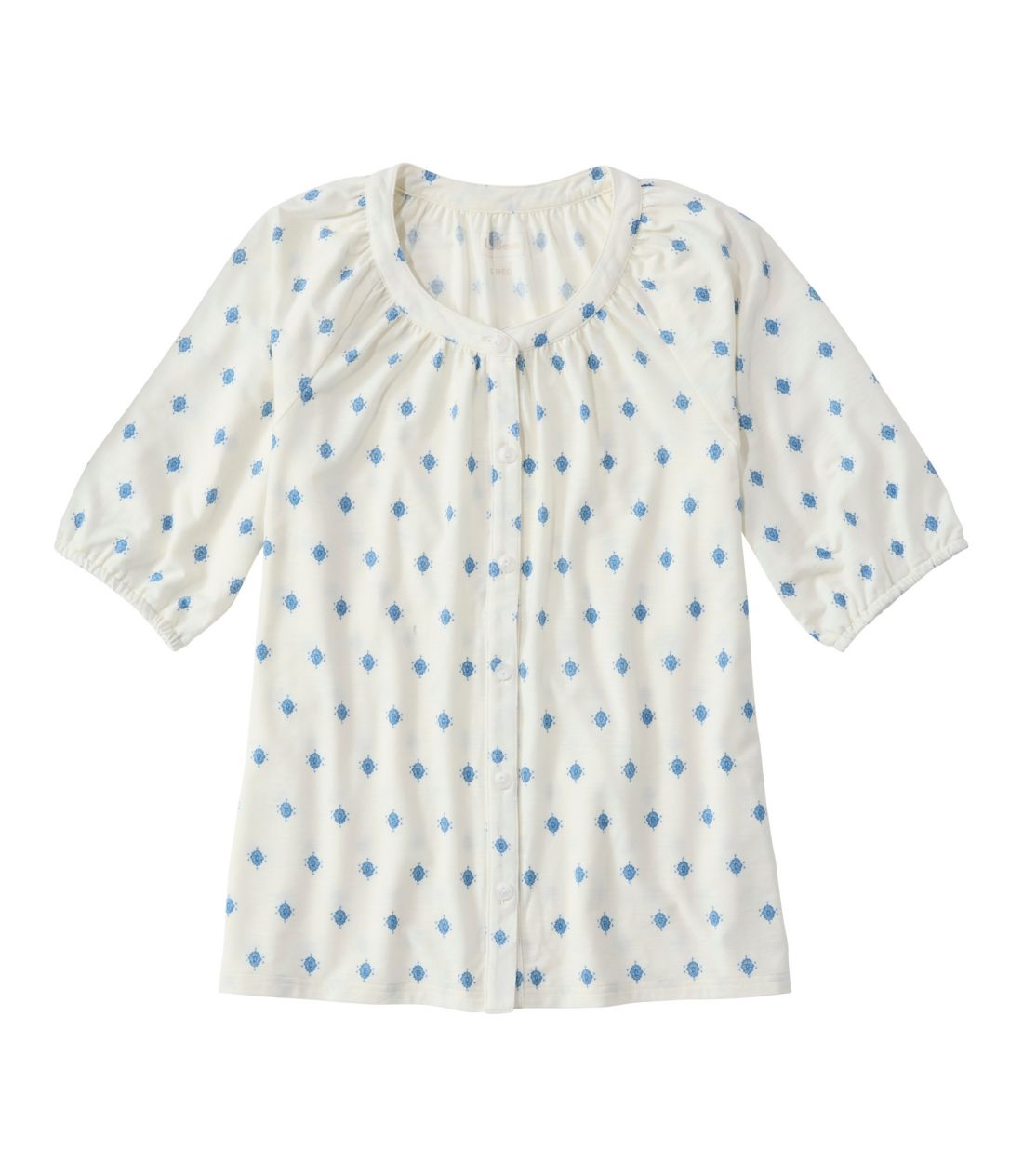 カムデン・ヒル・ティ、ボタンフロント・シャツ　ひじ丈袖　プリント