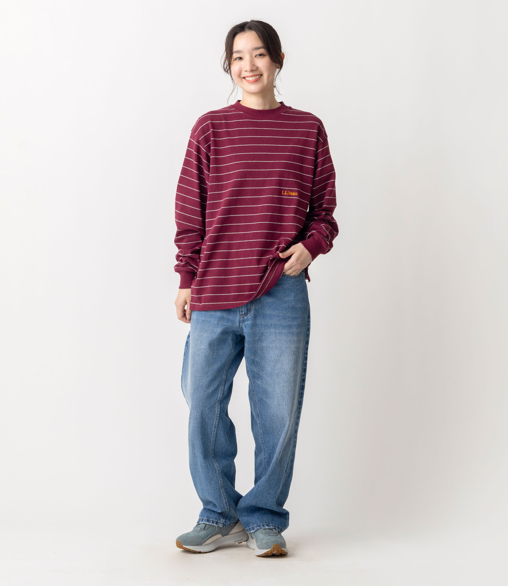 ウィメンズ ユニオン・ロングスリーブ・ストライプ・ティ 通販｜L.L.