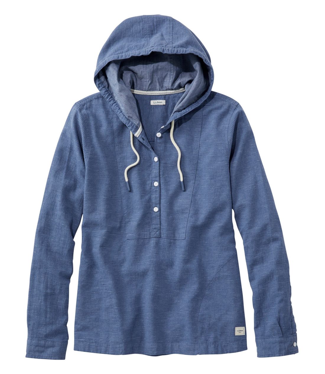 テクスチャード・リネン/コットン・アノラック、ストライプ