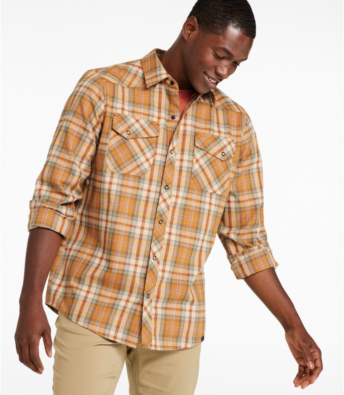 メンズ カタディン・パフォーマンス・フランネル・シャツ、プラッド