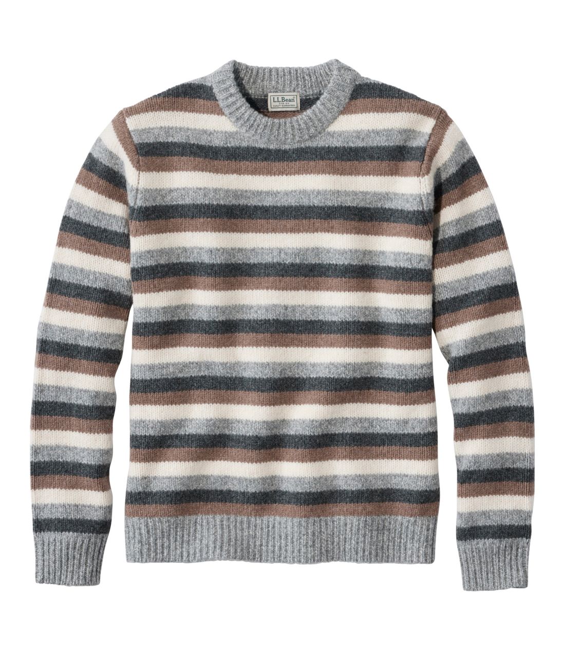 ビーンズ・クラシック・ラグ・ウール・セーター、クルーネック　ストライプ