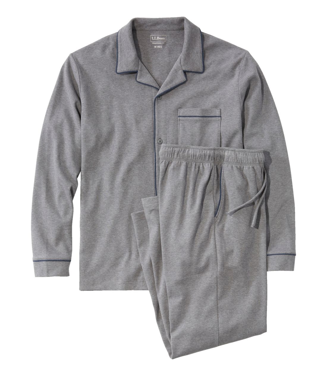 ビーンズ・コットン・ニット・パジャマ、ボタンフロント PJ セット