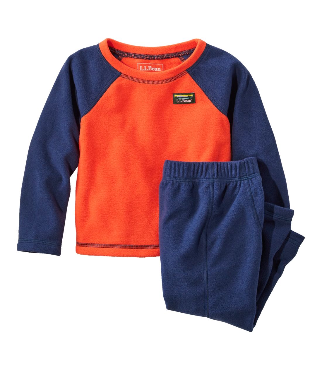 乳幼児・フィットネス・フリース・長袖ティ/パンツ・セット、カラーブロック