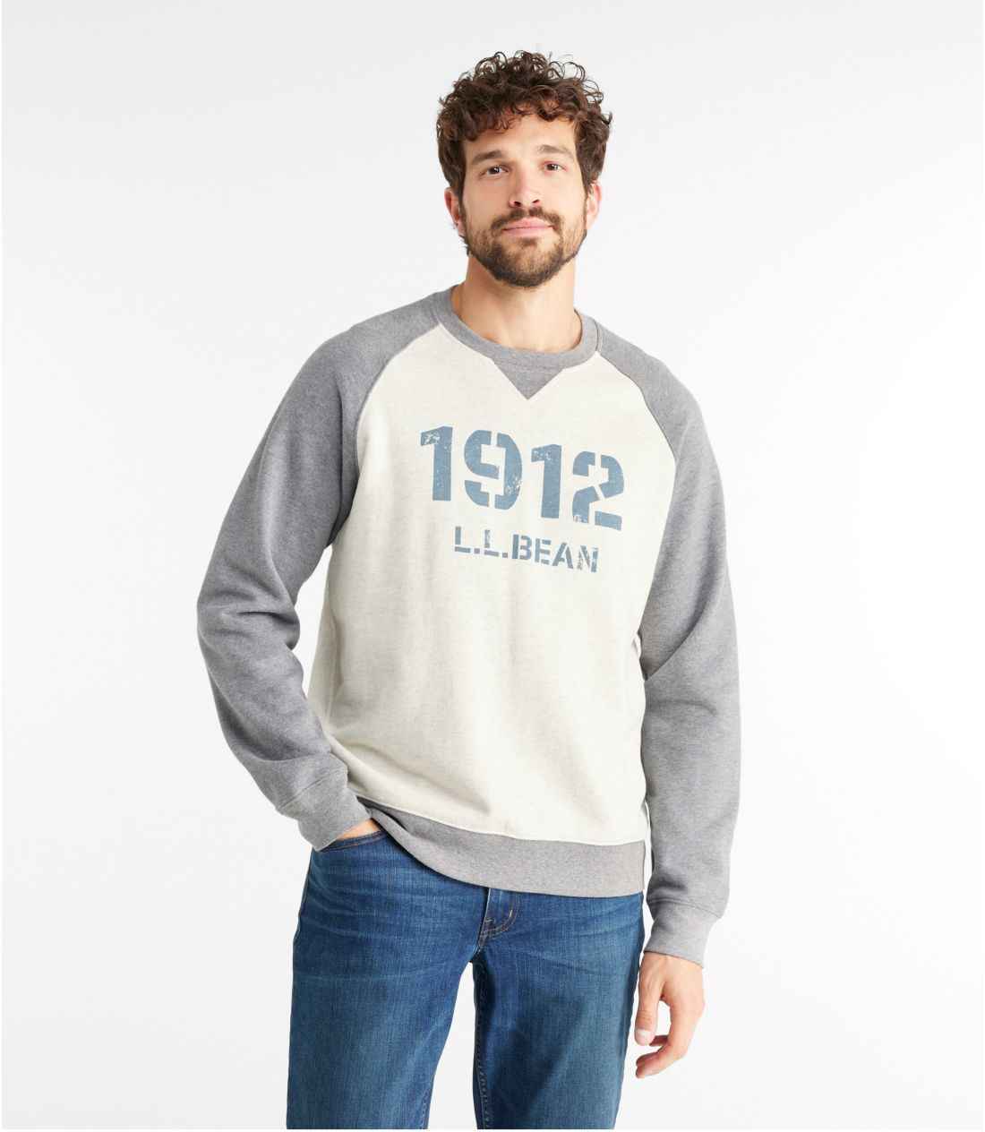 メンズ エル・エル・ビーン 1912 スウェットシャツ、ラグラン クルーネック ロゴ カラーブロック 通販｜L.L.Bean公式オンラインストア