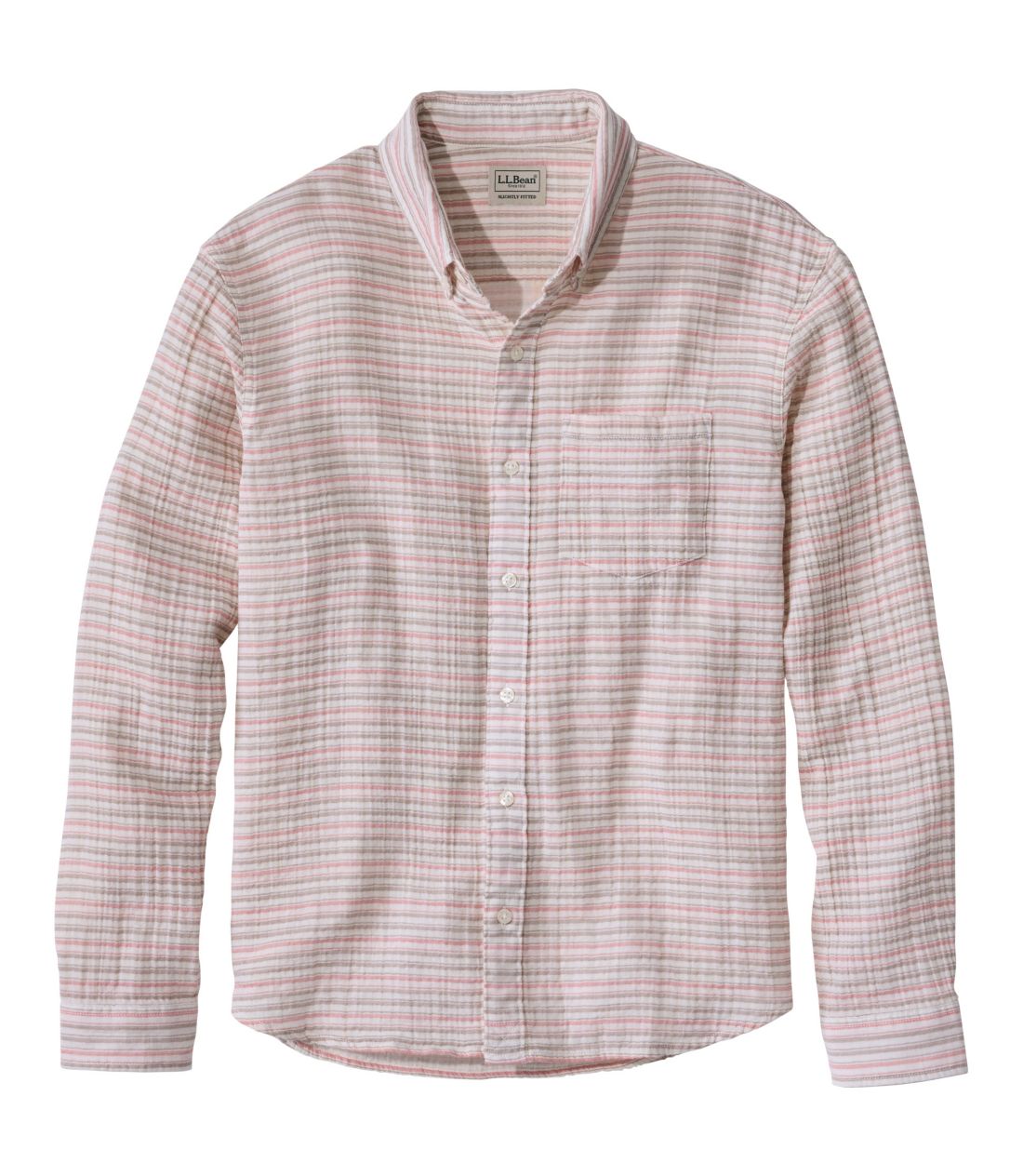 クラウド・ガーゼ・シャツ、スライトリー・フィット　長袖