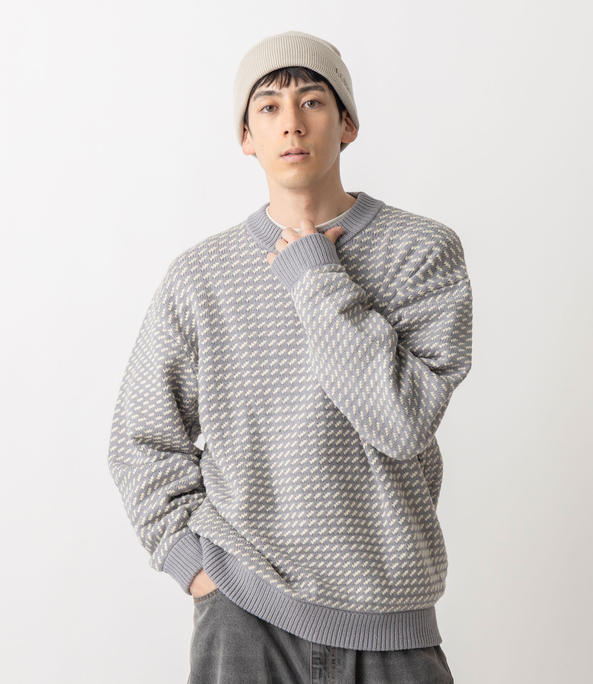 【新品未使用タグ付き】LLBean バーズアイニット 総柄 2XL グレー. 新品未使用タグ付き】LLBean バーズアイニット 総柄 2XL グレー