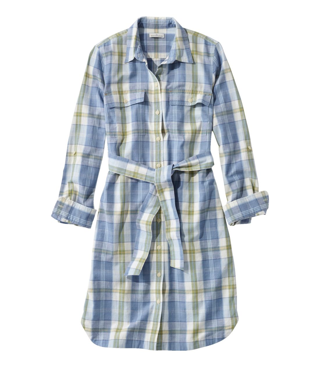 シグネチャー・キャンプ・シャツ・ドレス、ボタンフロント