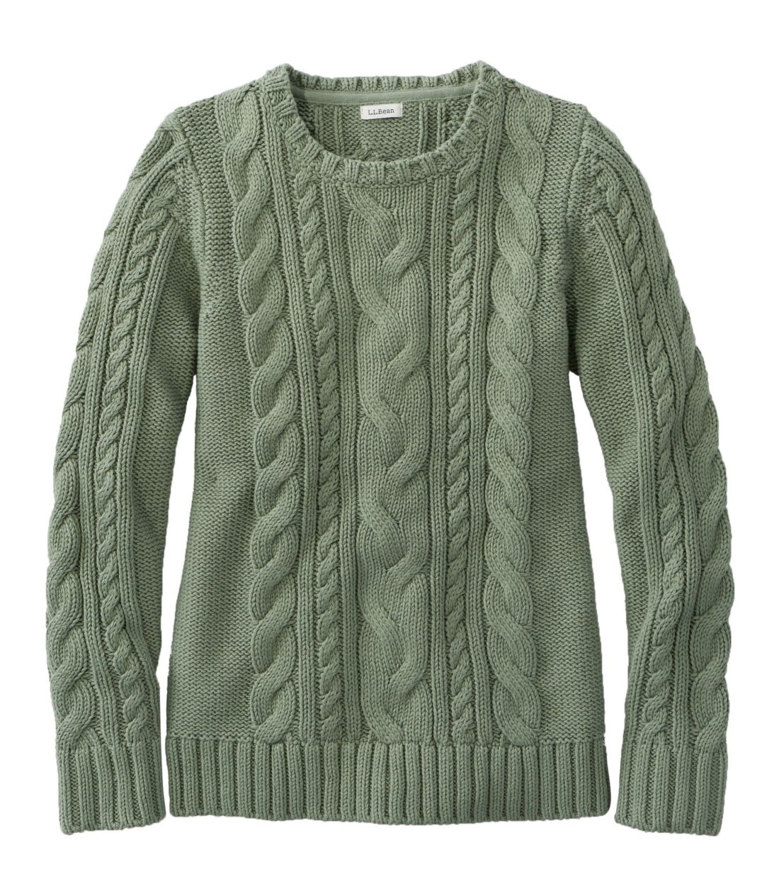 ウィメンズ ダブル・エル・ミックスケーブル・セーター、クルーネック