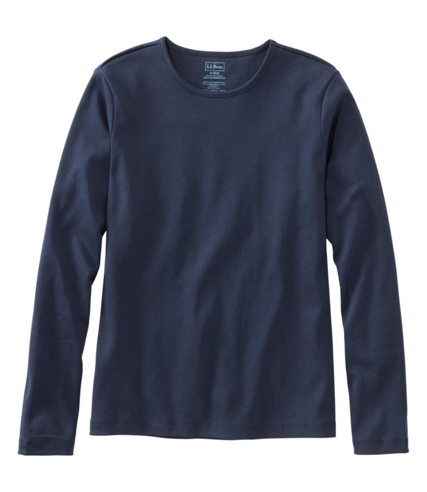 �s�}�E�R�b�g���E�e�B�A�����@�N���[�l�b�N�^Women's Pima Cotton Tee, Long-Sleeve Crewneck