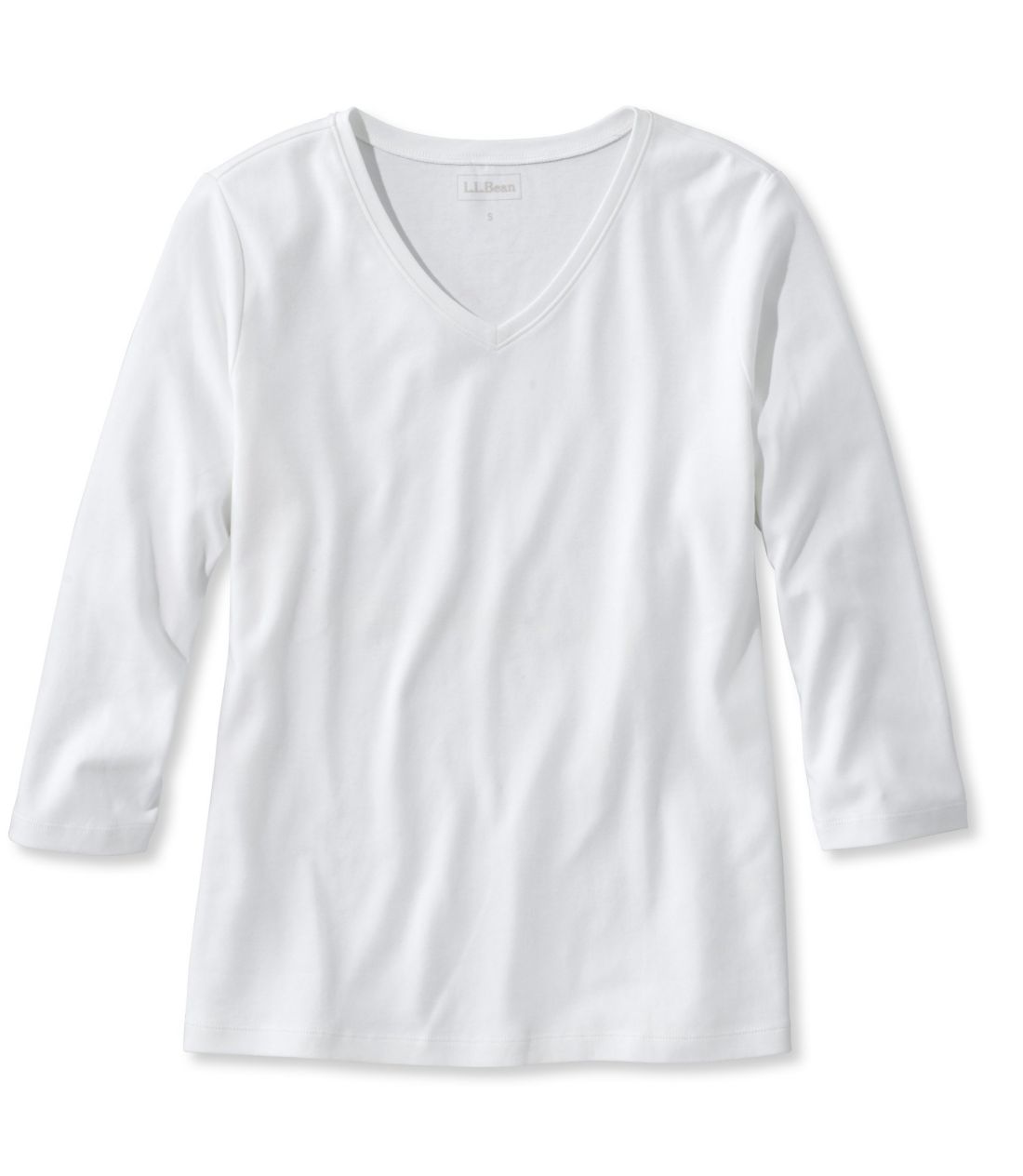 �G���E�G���E�r�[���E�e�B�A7���䑳�@V�l�b�N�^Women's L.L.Bean Tee, Three-Quarter-Sleeve V-Neck