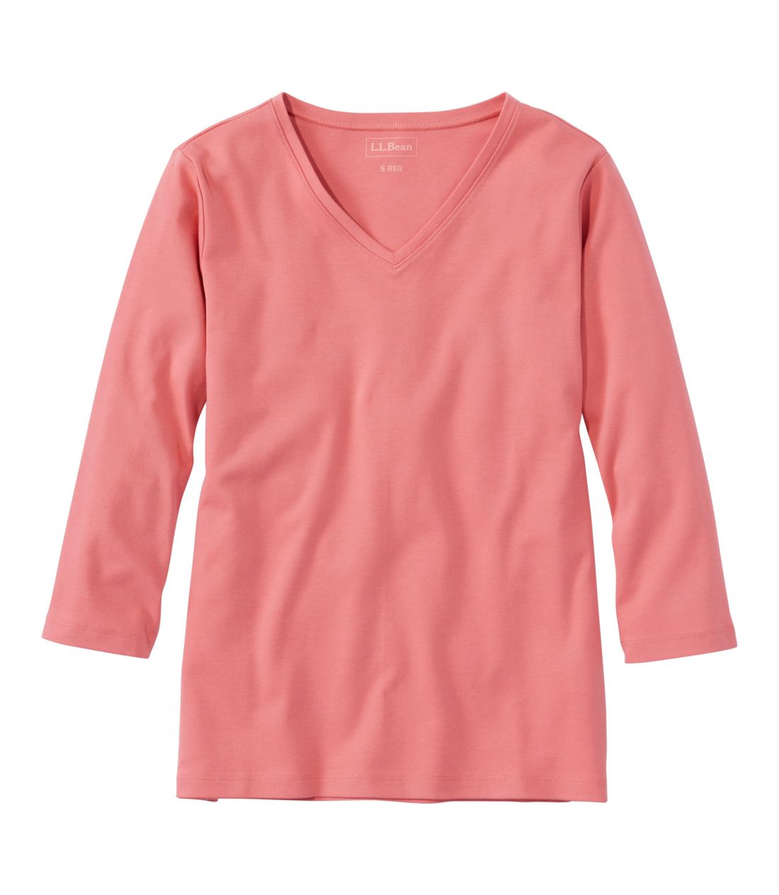 �G���E�G���E�r�[���E�e�B�A7���䑳�@V�l�b�N�^Women's L.L.Bean Tee, Three-Quarter-Sleeve V-Neck