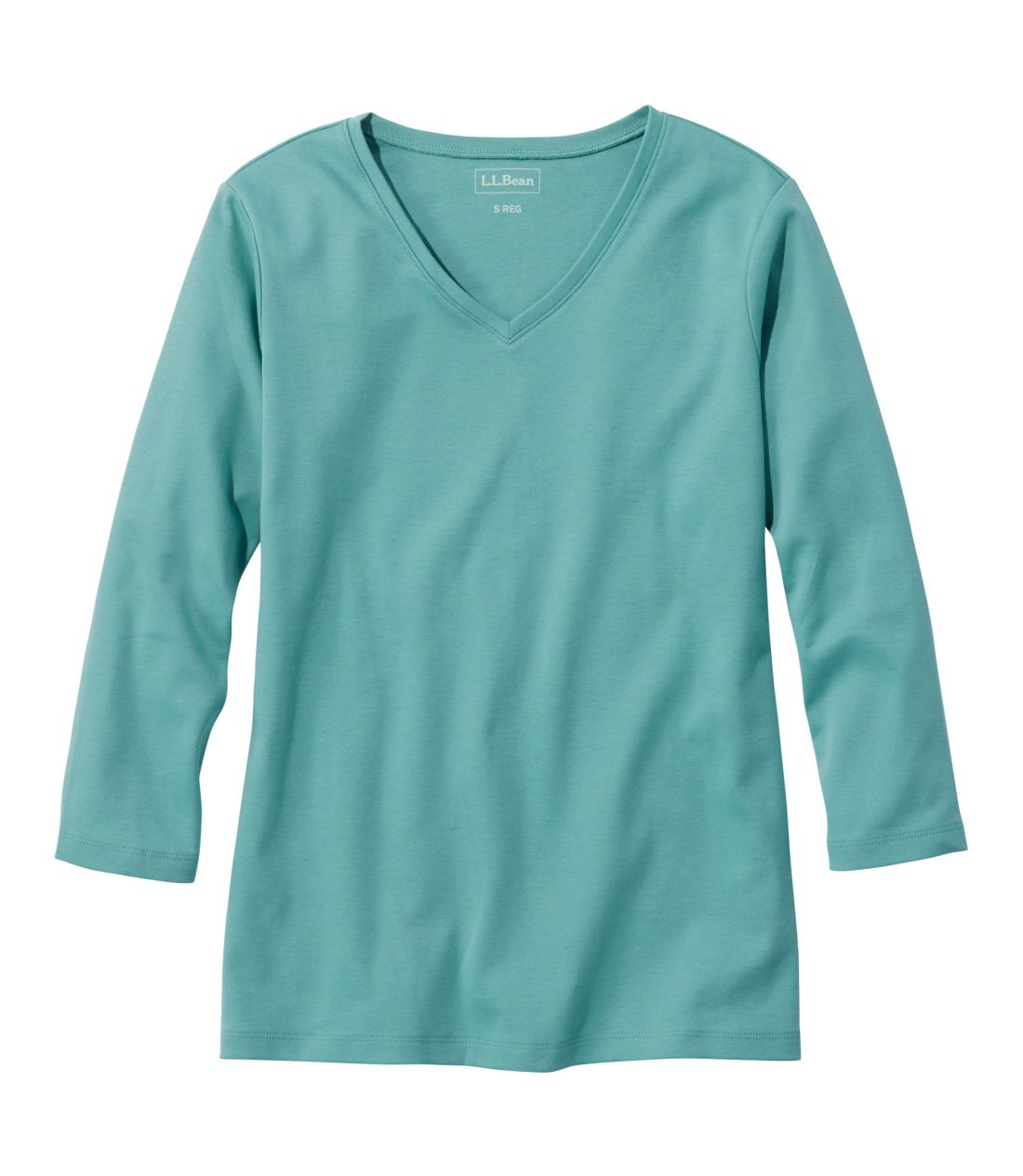 �G���E�G���E�r�[���E�e�B�A7���䑳�@V�l�b�N�^Women's L.L.Bean V-Neck, Three-Quarter-Sleeve