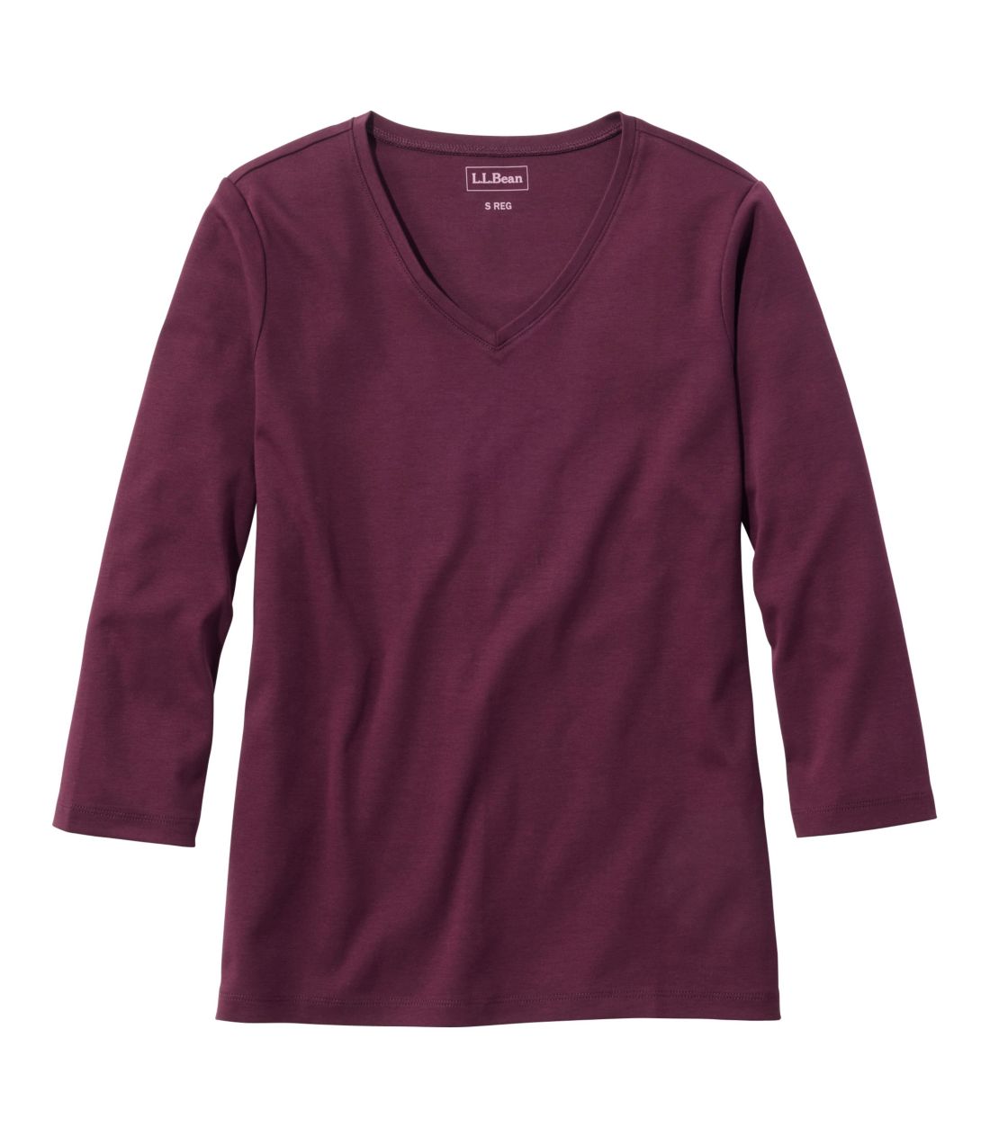�G���E�G���E�r�[���E�e�B�A7���䑳�@V�l�b�N�^Women's L.L.Bean Tee, Three-Quarter-Sleeve V-Neck