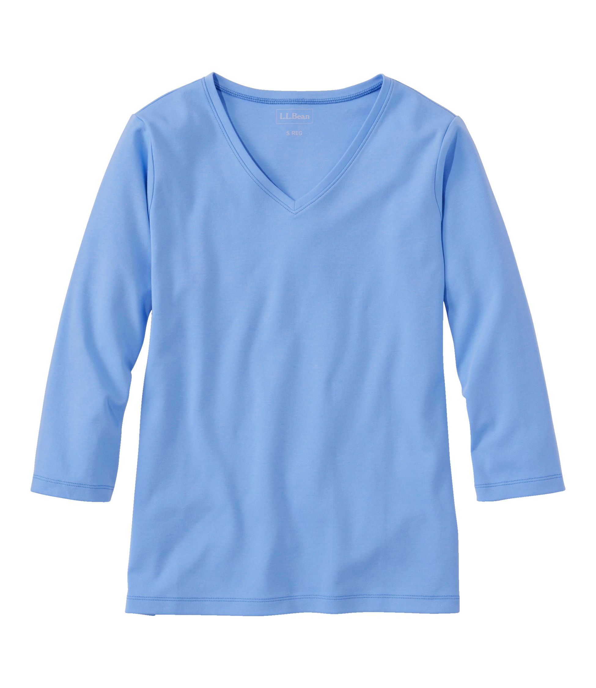 �G���E�G���E�r�[���E�e�B�A7���䑳�@V�l�b�N�^Women's L.L.Bean Tee, Three-Quarter-Sleeve V-Neck