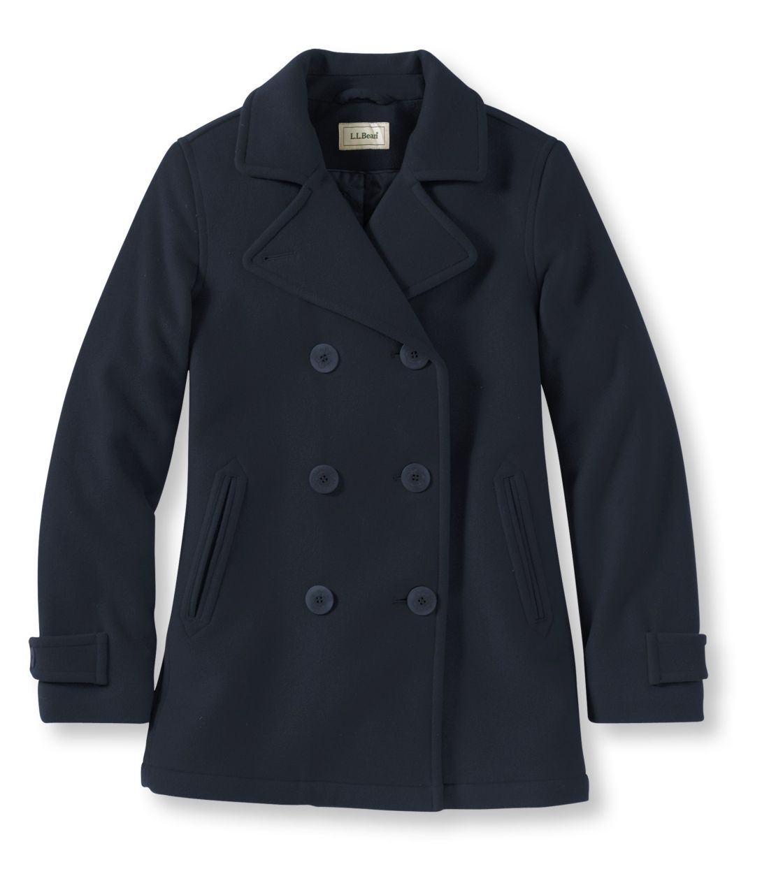 �N���V�b�N�E�����E�[���E�R�[�g�A�s�[�R�[�g�^Women's Classic Lambswool Coat, Peacoat