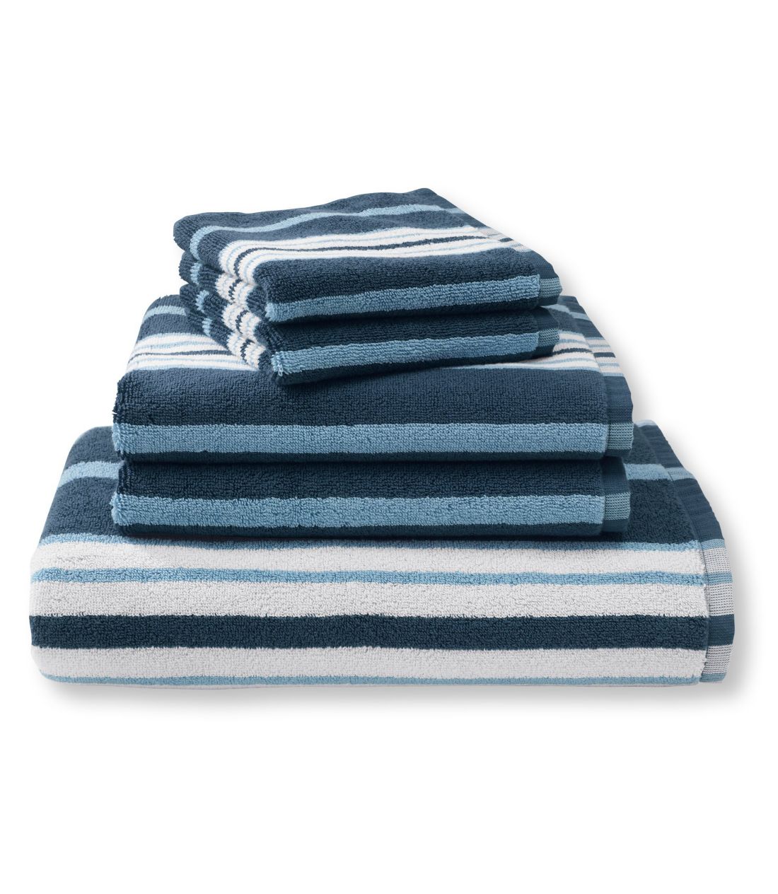 �v���~�A���E�R�b�g���E�^�I���E�Z�b�g�A�X�g���C�v 5���Z�b�g�^Premium Cotton Towel Set, Stripe