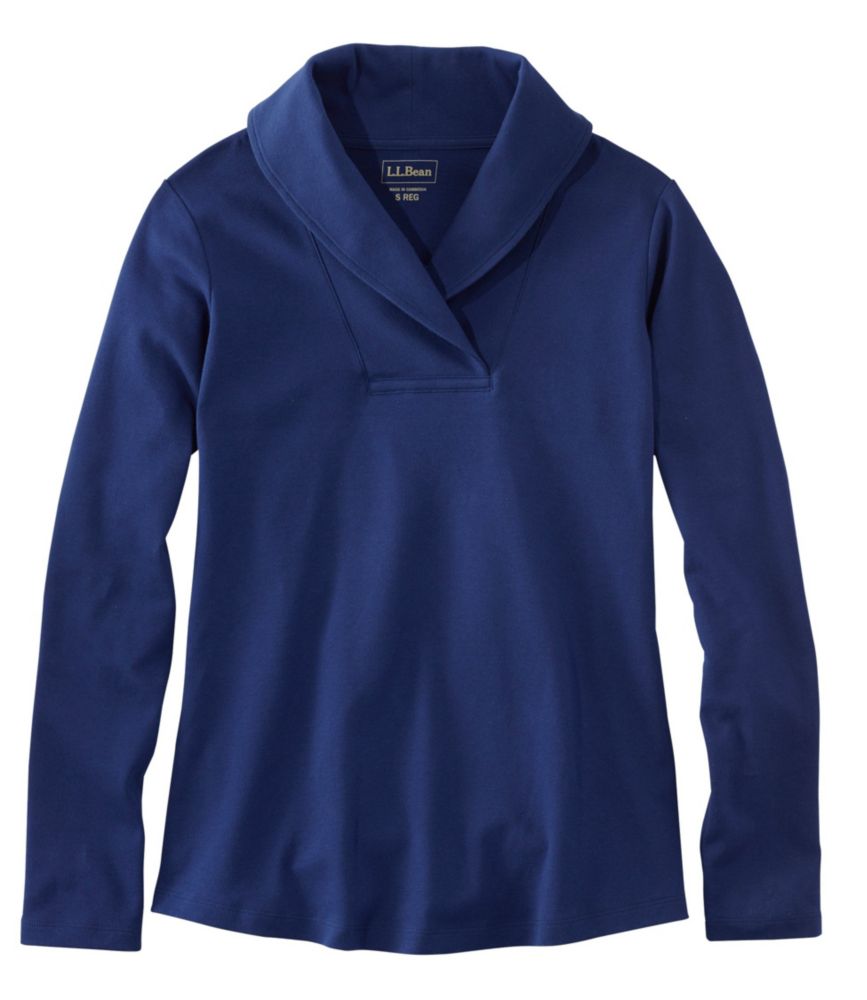 �G���E�G���E�r�[���E�V���[���E�J���[�E�v���I�[�o�[�^Women's L.L.Bean Pullover, Long-Sleeve Shawl Collar