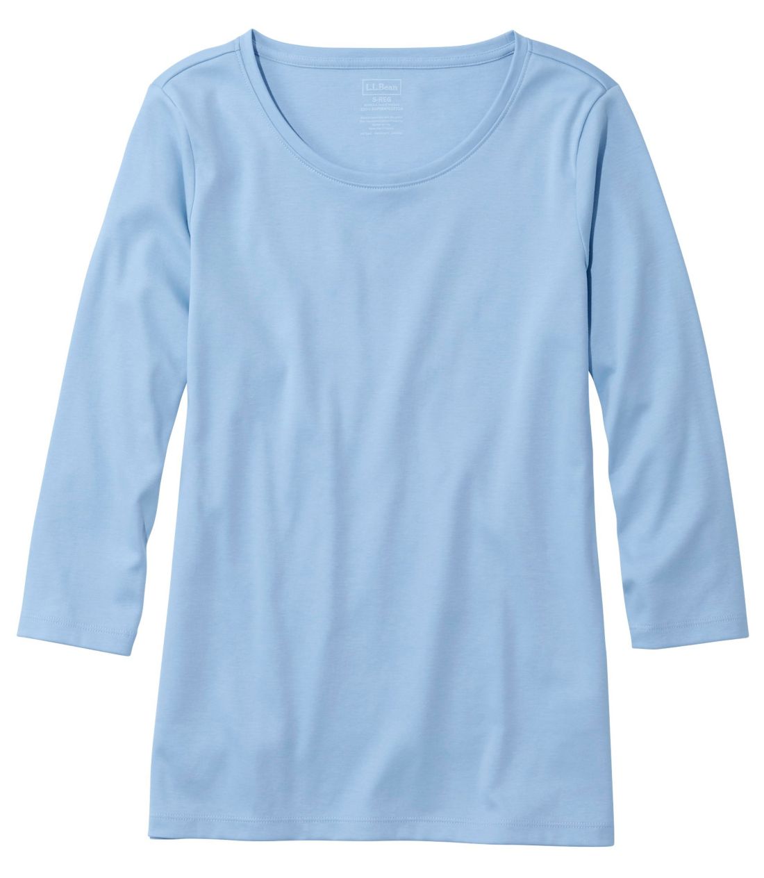 �s�}�E�R�b�g���E�V�F�C�v�E�W���G���l�b�N�E�e�B�A7���䑳�^Women's Pima Cotton Shaped Tee, Three-Quarter-Sleeve Jewelneck