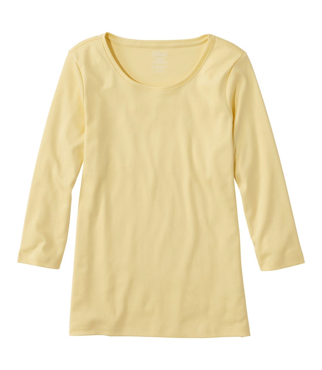 �s�}�E�R�b�g���E�V�F�C�v�E�W���G���l�b�N�E�e�B�A7���䑳�^Women's Pima Cotton Shaped Tee, Three-Quarter-Sleeve Jewelneck